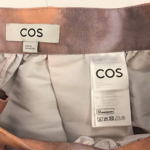 COS 38 Skirt Pleated Full Light Purple Peach pink Adjustable snap Waist Excellen - Picture 5 of 15